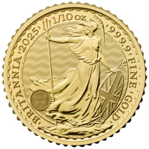 moeda de decimo de onça de ouro (1/10oz de ouro) - Britannia Reino Unido 2025