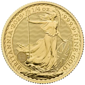 moeda de quarto de onça de ouro (1/4oz de ouro) - Britannia Reino Unido 2025