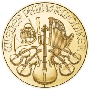 moeda de vigésimo quinto de onça de ouro (1/25oz de ouro) - Filarmónica Áustria 2025