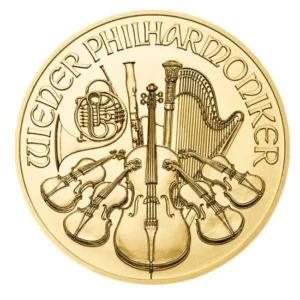 moeda de meia de onça de ouro (1/2oz de ouro) - Filarmónica Áustria 2025