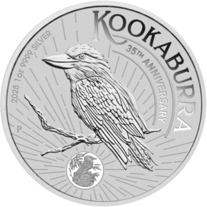 moeda de 1 onça de prata (1oz de prata) - Kookaburra Austrália 2025