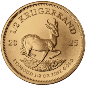 moeda de meia de onça de ouro (1/2oz de ouro) - Krugerrand África do Sul 2025
