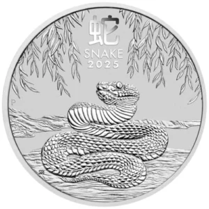 moeda de 1 onça de prata (1oz de prata) - Lunar serie III Snake Austrália 2025