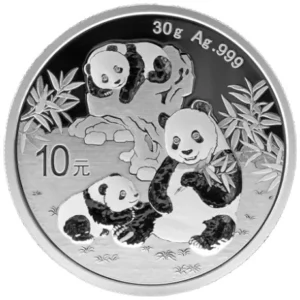 moeda de 1 onça de prata (1oz de prata) - Panda China 2025